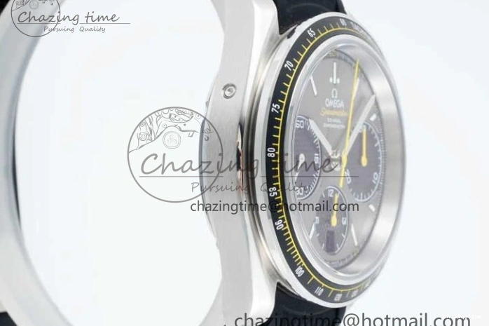 0304 ZipUp Speedmaster Racing Master SS HKF Best Edition Gray Black Dial on Black Rubber Strap A 7811